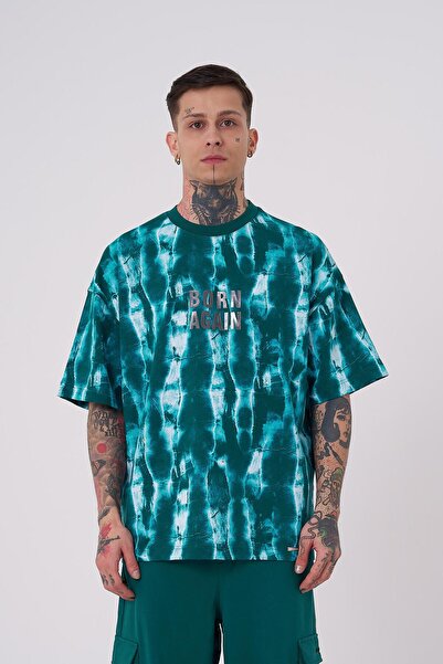 Machinist Ανδρικό μπλουζάκι Batic με τύπωμα oversized Oil Green