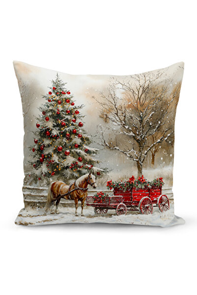 Bertille Home Πρωτοχρονιάτικη Σειρά Διπλής Όψης Ψηφιακή Εκτύπωση Μαξιλαροθήκη Ριχτάρι (Χριστουγεννιάτικο Χριστουγεννιάτικο κάλυμμα μαξιλαριού)