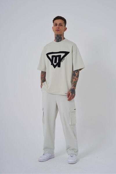 Machinist Ανδρικό μπλουζάκι Triangel Applique με τύπωμα Space Grey