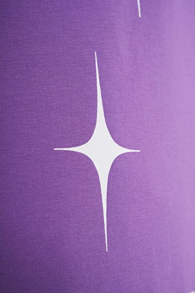 Machinist Чоловіча футболка Raglan Oversize з принтом слогана, фіолетова