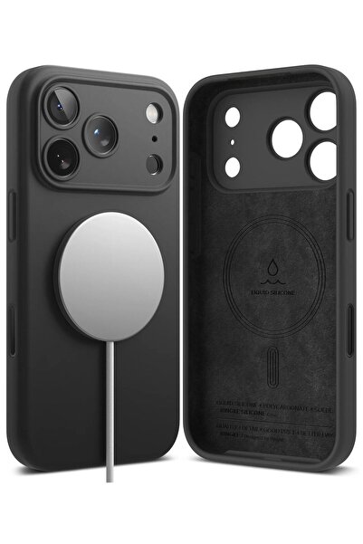 Ringke غطاء حماية لجهاز iPhone 17 Pro Max | سلسلة سيليكون مغناطيسية | أسود