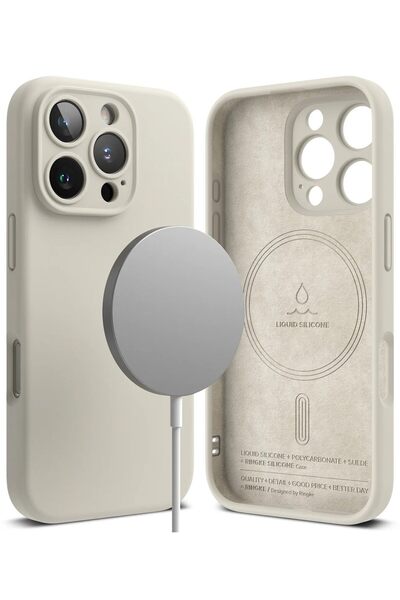 Ringke غطاء حماية لجهاز iPhone 16 Pro | سلسلة سيليكون مغناطيسية | حجري