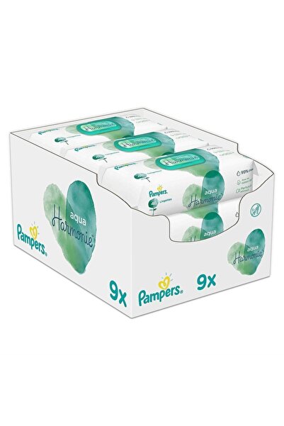 Prima Pampers Aqua Harmonie Wet Towel Wipes 9 Pack 9x48 432 Sheets