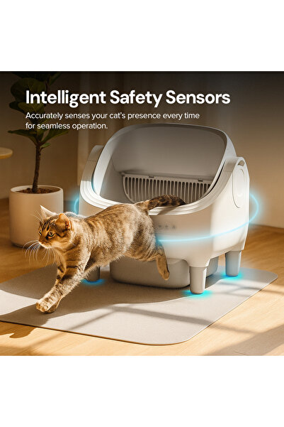 Wownect Self Cleaning Cat Litter Box, Open Top Design, Smart App Controlled, Automatic Litter Box fo