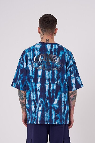 Machinist Чоловіча футболка Oversize синього кольору з принтом Batic