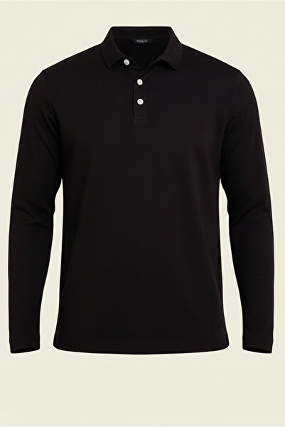 Valiberta Ανδρικό φούτερ Ridley Regular Fit Doubleface Interlock Polo Neck - Μαύρο