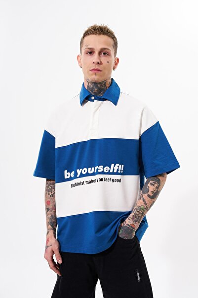 Machinist Чоловіча футболка з коміром-поло Oversize Indigo