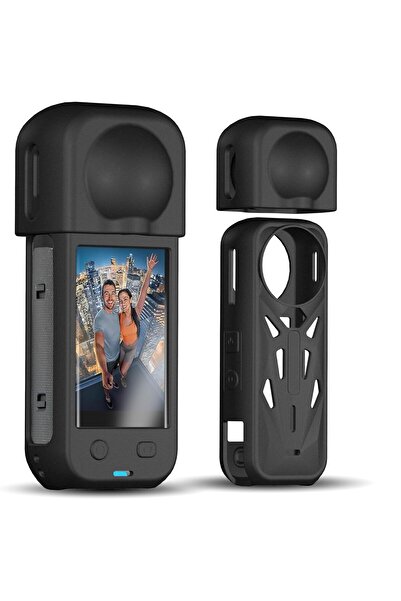 O Ozone جراب سيليكون لجهاز Insta360 X5، جراب واقٍ ناعم مع غطاء للعدسة، وفتحة جانبية للبطارية