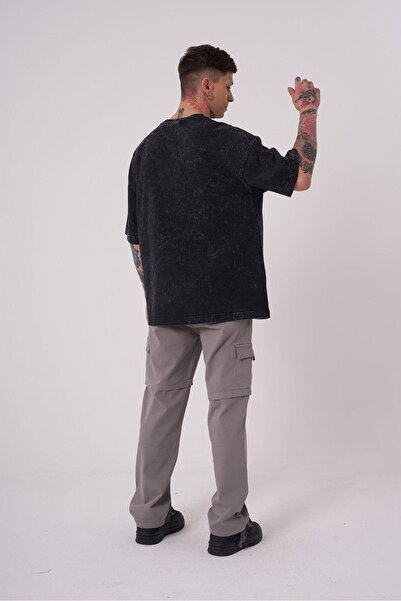 Machinist Ανδρικό μπλουζάκι χωρίς Sprit Washed Oversize Asphalt