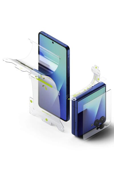 Ringke 3-in-1 Protector Pro [Cover Display + Inner Screen + Foldable Hinge] Designed for Samsung Gal