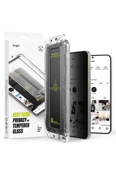 Ringke Samsung Galaxy S25 Screen Protector | Easy Slide Privacy Tempered Glas...