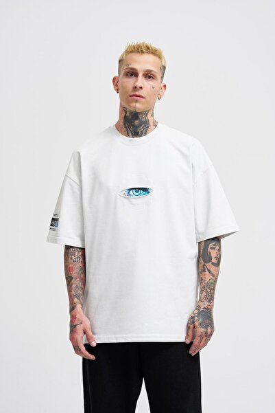 Machinist Ανδρικό μπλουζάκι Born Again Eye Washable oversized σε γκρι στάμπα