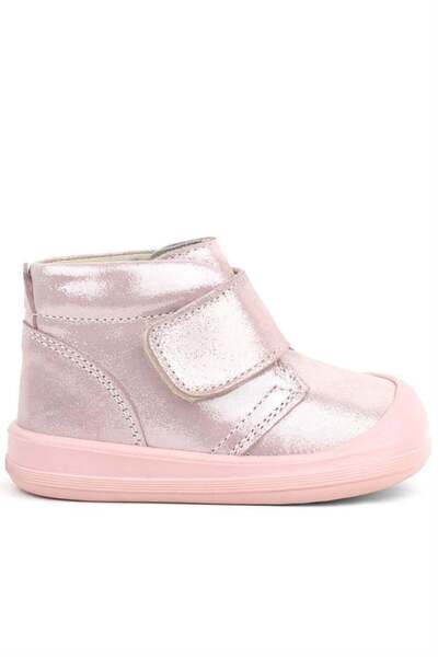 Rakerplus Yoohoo Genuine Leather Pink Glittered Velcro Baby Girl Boots