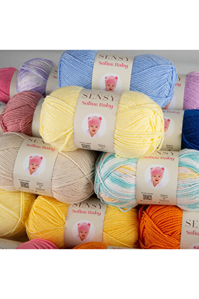 SENSY Premium Softee Baby El Örgü Ipi Elit Baby Bebek Ipi Hırka Kazak Atkı Bere Patik Battaniye İp Kırmızı