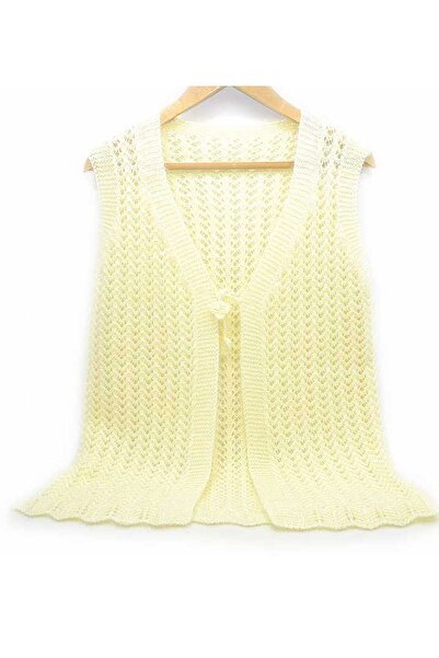 Çt Çeyizci Tekstil Γυναικείο Κρεμ κορδόνι γιλέκο