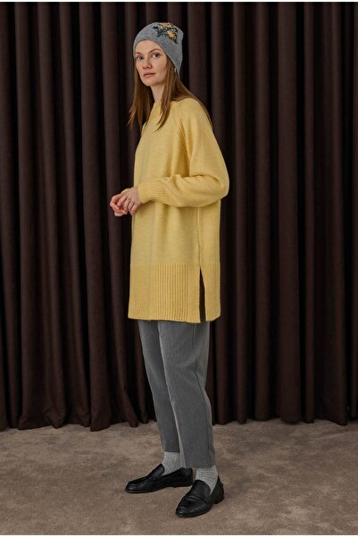 HEQA Μπλουζάκι με ζιβάγκο Basic Απαλό Κίτρινο