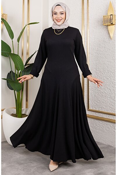 sefamerve Φόρεμα με λεπτομέρεια βολάν 7132-07 Μαύρο