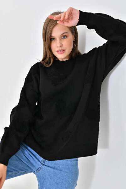 Park Karon Πλεκτό πουλόβερ με σχέδιο καρδιάς Thin O oversized