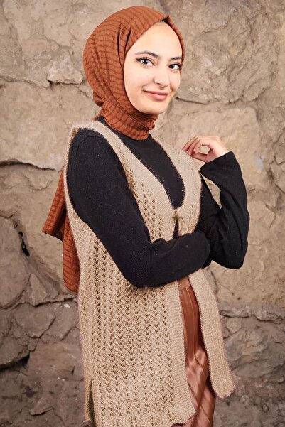 Çt Çeyizci Tekstil Vest Stringed Dowry Vest - Bridal Vest - Cappuccino