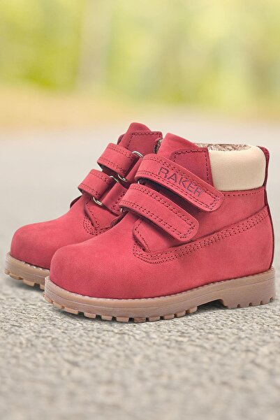 Rakerplus Neson Genuine Leather Red Velcro Children's Boots