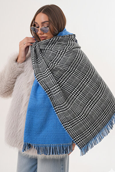 Ritagarcia Eșarfă șal albastru bebeluș cu textura moale pe două fețe