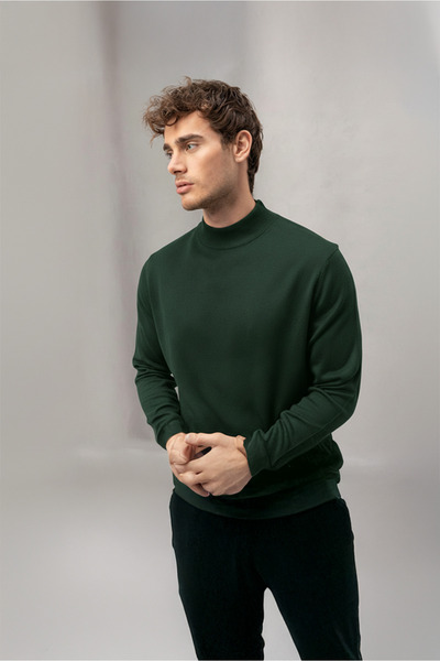 Valiberta Ανδρικό πουλόβερ με ψηλό λαιμό Fincher Half Fisherman Fit - Πράσινο