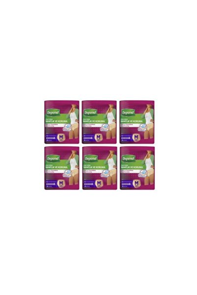 Depend Absorbent Panty Liners Medium Size Women 10 Pieces 6 Pack