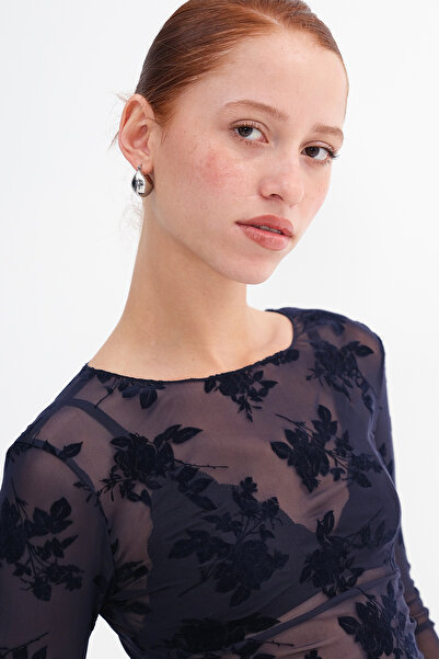 Addax Μπλούζα από τούλι με σχέδιο B18507