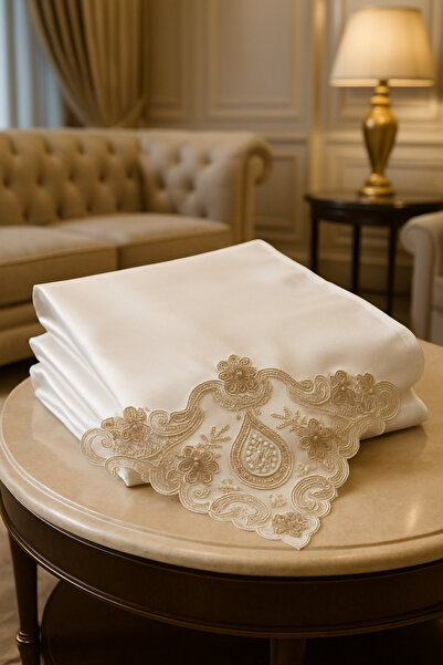 Çeyiz Bahçesi Dıamond Krem Bohça Hurç