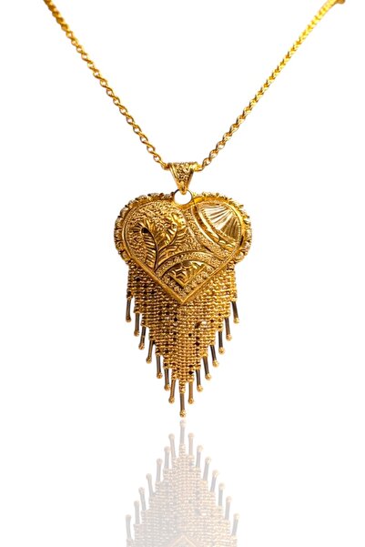 Güler Kuyumculuk 14 Ayar Altın Hint Model Kolye Ucu ve Halat Zincir