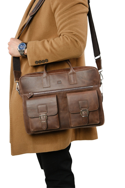 MFT Leather Design Geanta pentru laptop Loreen 2230 100% din piele naturala