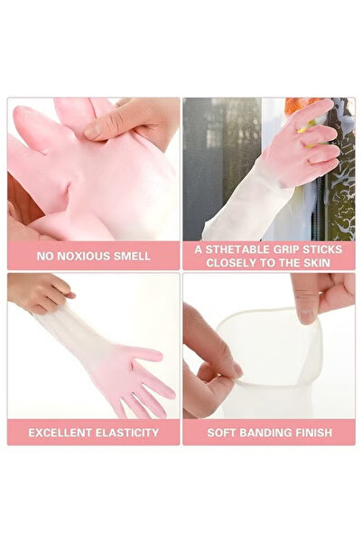 Generic Rubber Cleaning Gloves for Household, Reusable Dishwashing Gloves, Size M