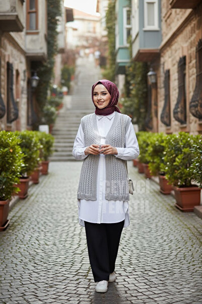 Çt Çeyizci Tekstil Γιλέκο String Προίκα Γιλέκο - Νυφικό Γιλέκο - Γκρι