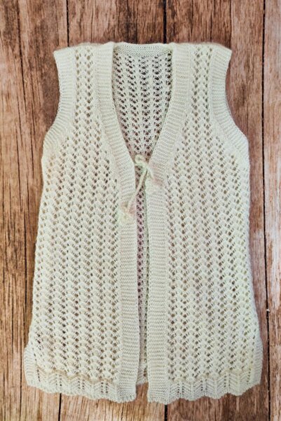 Çt Çeyizci Tekstil Γυναικείο Κρεμ κορδόνι γιλέκο