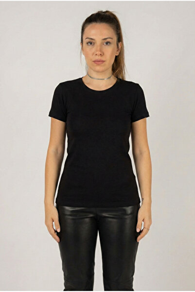 nacar çarşı ЖІНОЧИЙ ЛІКРА БАЗОВИЙ КОРОТКИЙ РУКАВ КРУГЛИЙ ВИРІЗ БІКСИЛЬ БОДІ