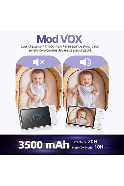 OEM Baby Monitor 5" IPS Screen HD 1080P, Two-Way Audio VOX, Night Vision, 20h Battery, 355°