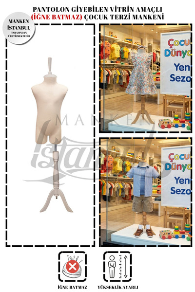 Manken İstanbul 6 Yaş Pantolon Giyebilen Çocuk Terzi Mankeni Vitrin Mankeni (...