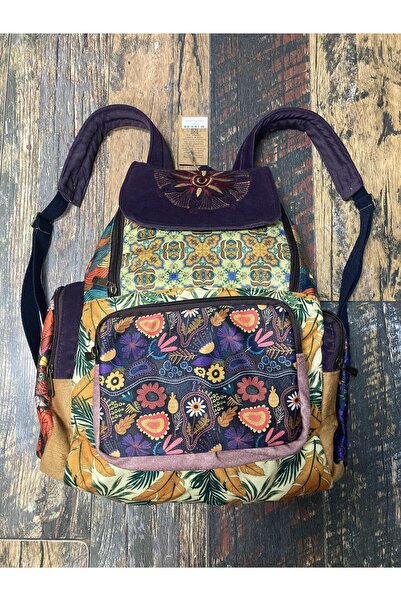 street&bagdnz Patchwork Tasarım Etnik Otantik Sırt Çantası Günlük Seyahat Kullanım