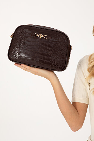 U.S. Polo Assn. Women's Brown Crocodile Crossbody Bag 50317817-Vr029