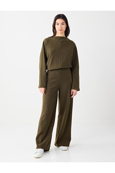 Jimmy Key Φούτερ με μαλακή υφή με μανίκια νυχτερίδας σε χακί μελανζέ