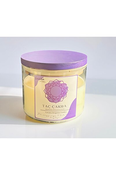 Taç Çakra Aromaterapi Soya Mumu Lavanta, Bergamut, Vanilya