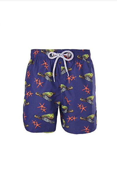 AYYILDIZ 106 Синьо-зелені шорти для хлопчиків з візерунком