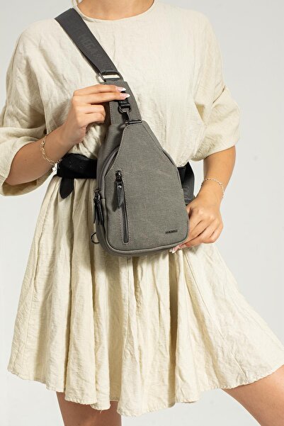 MOGAMS Unisex Çapraz Omuz ve Göğüs Çantası Body Bag Kanvas Çok Bölmeli Kullan...