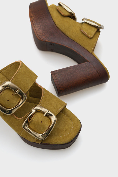 Capone Outfitters Γυναικείες παντόφλες Marje Platform Suede Single Strap