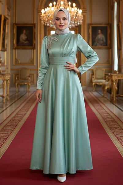 Neva Style Сатинова сукня з покриттям для вечірнього вбрання 22301MINT