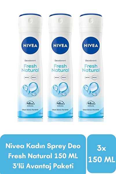 NIVEA Fresh Kadın Sprey Deodorant 3 x 150 ML