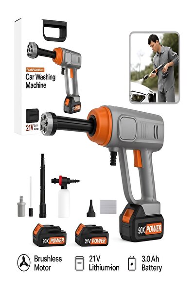 DEANB 21V Şarjlı Araba Yıkama Makinesi 335PSI 18000RPM Çift Batarya 25000mAh ...