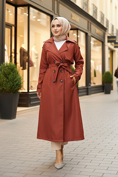 Neva Style Τζάκετ με κουμπιά πλακάκι τύπου Hijab 5949KRMT