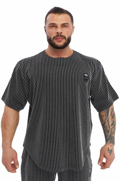 BGSM Tricou supradimensionat cu dungi groase BGSM 3355
