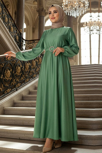 Neva Style Φόρεμα Τζαμάλι Πράσινο Σατέν 5727CY